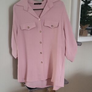 Chic Mauve Button-Down Shirt